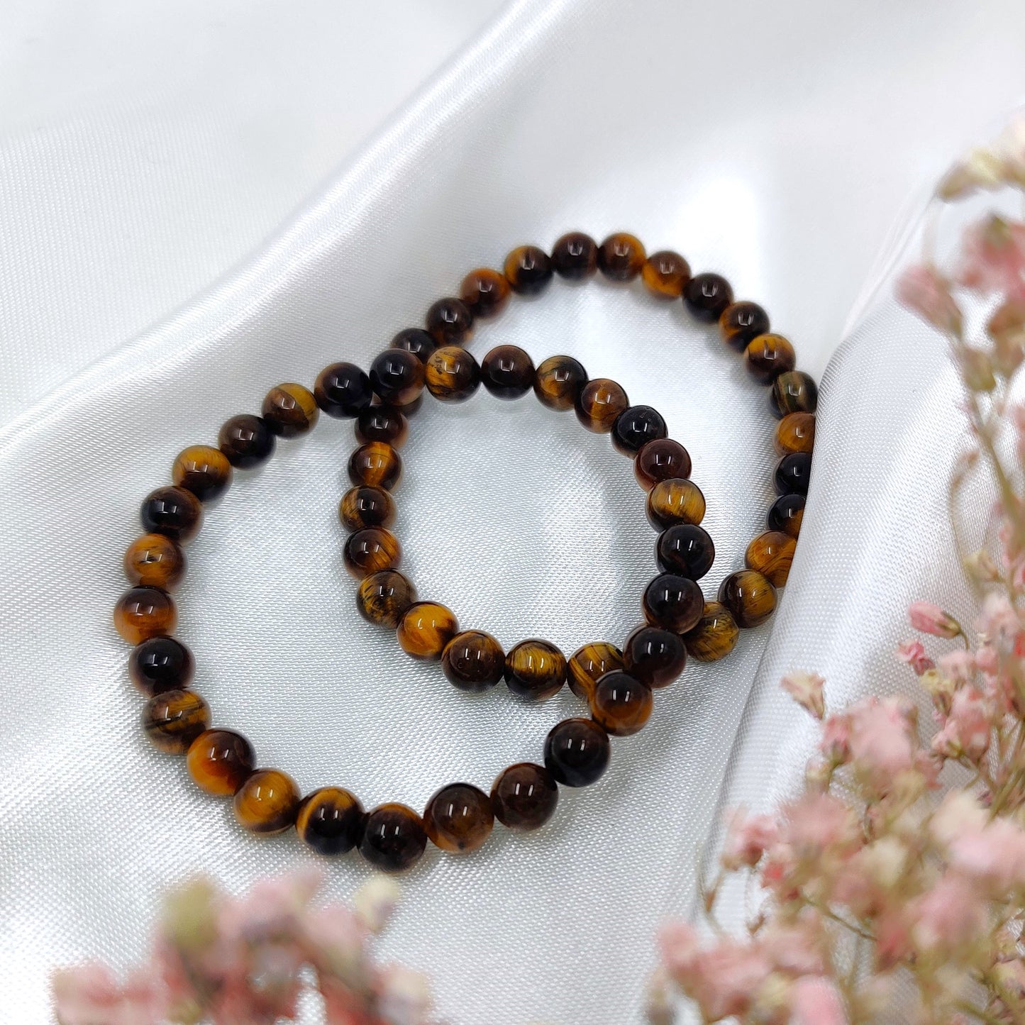 Tiikerinsilmä helmirannekoru 6mm