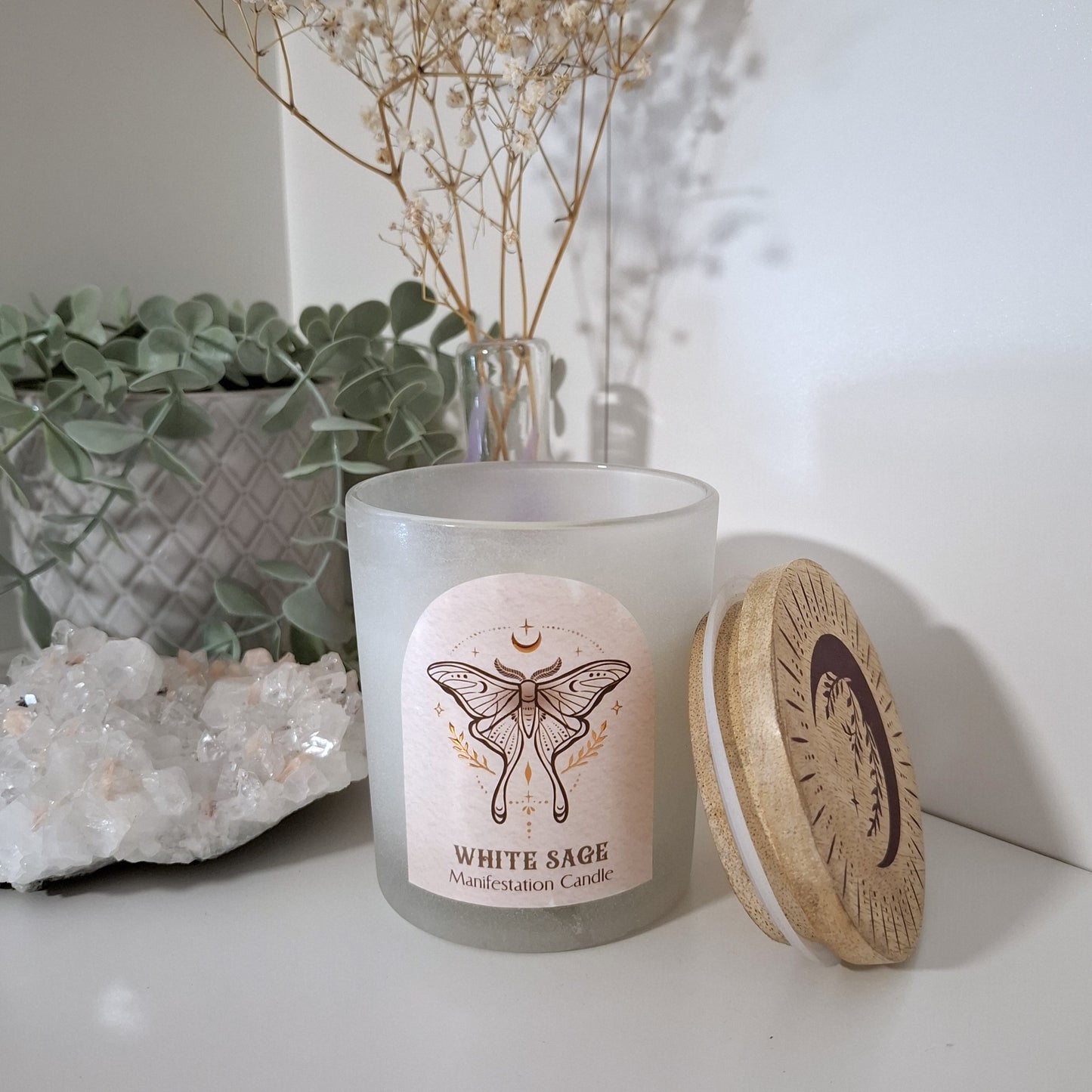 Valkosalvia Kristallikynttilä