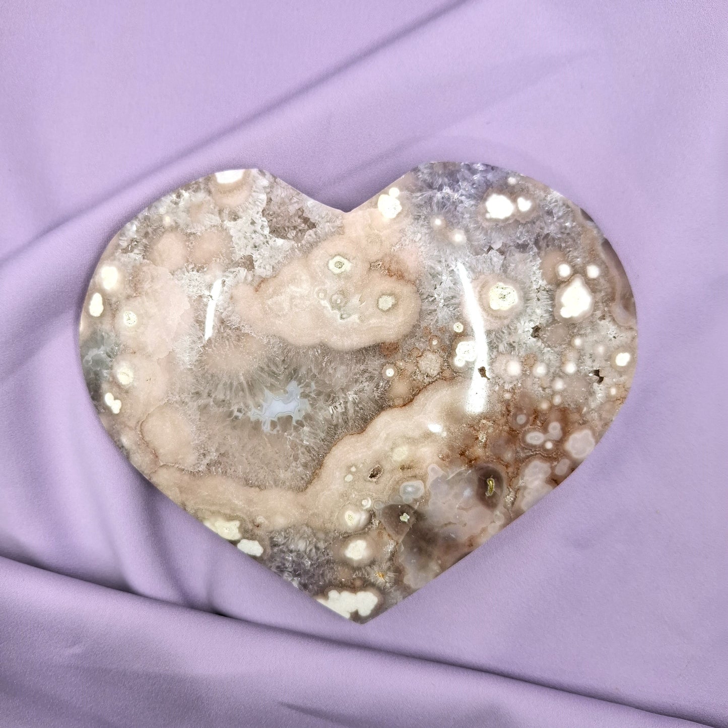 Kukka-akaatti x ametistisydän | L 765g