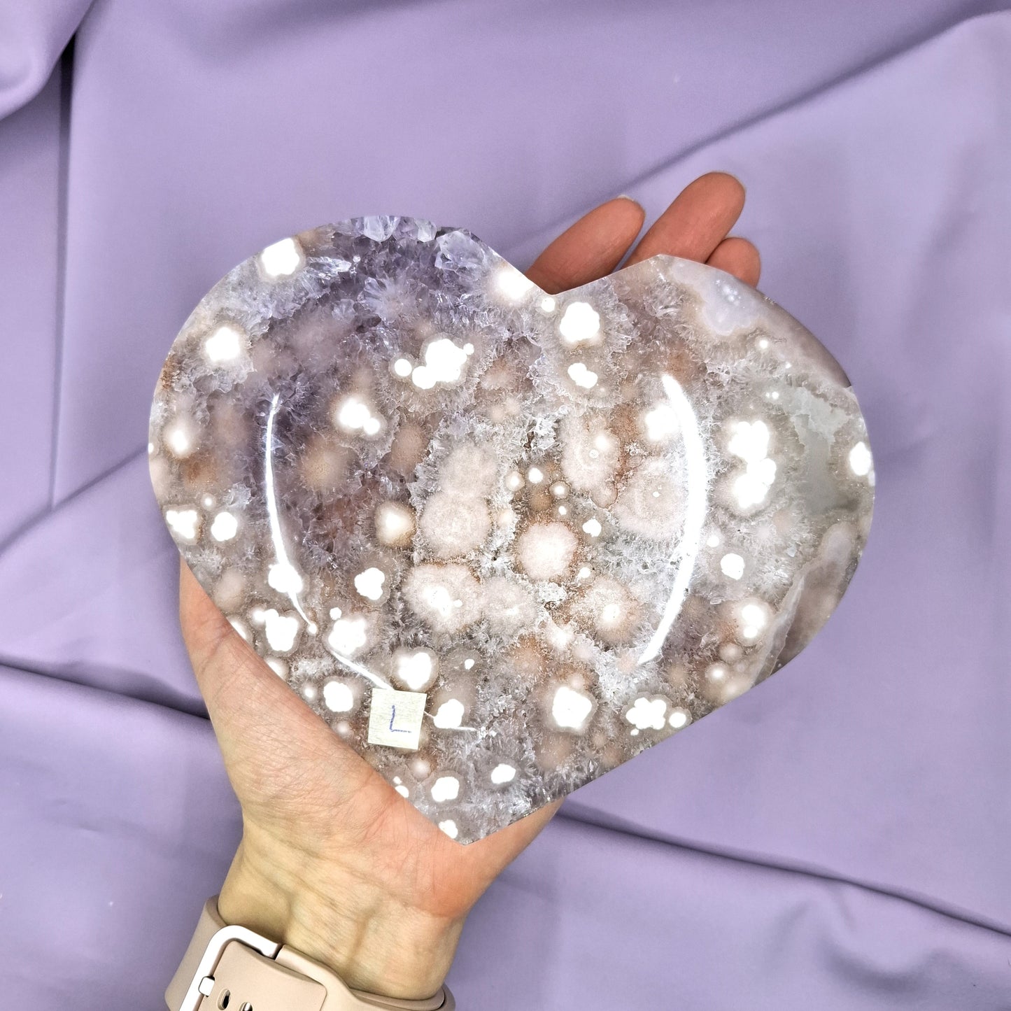 Kukka-akaatti x ametistisydän | L 765g