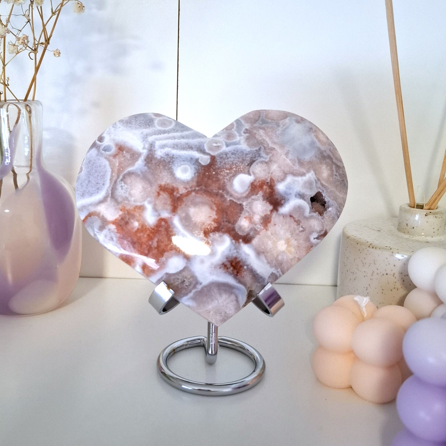 Kukka-akaatti x ametistisydän | H 537g