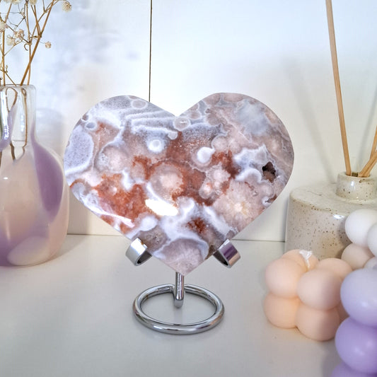 Kukka-akaatti x ametistisydän | H 537g