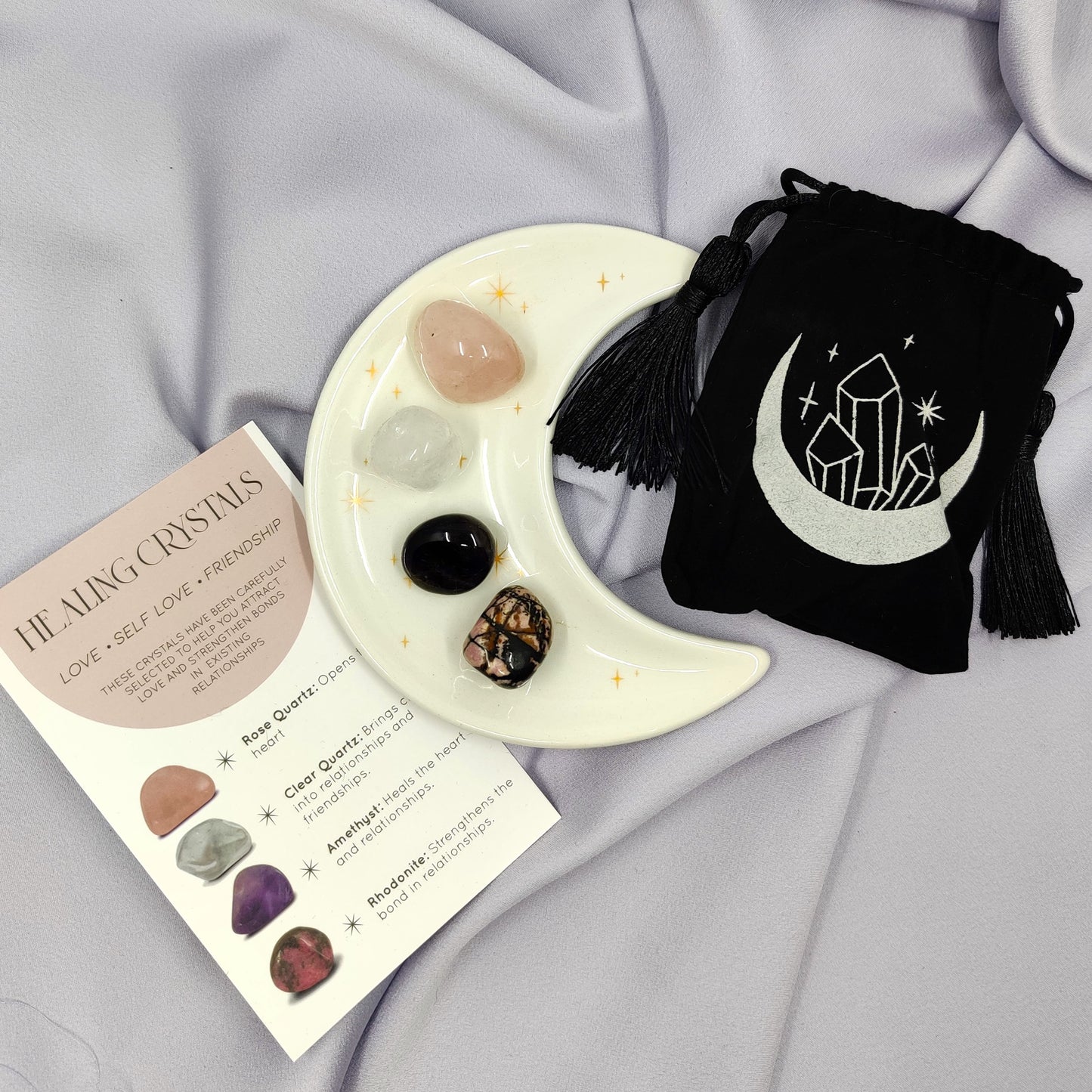 RAKKAUS-kristallisetti puolikuutassilla