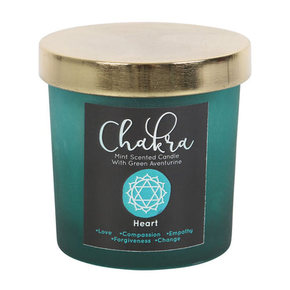 Sydän chakra-kristallihippukynttilä