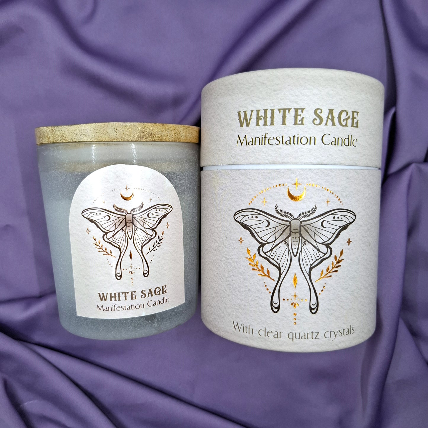 Valkosalvia Kristallikynttilä